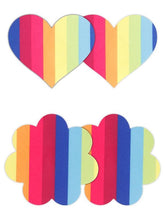 NS Novelties Pretty Pasties Pride Heart and Flower Rainbow Nipple Cover 2 Pairs
